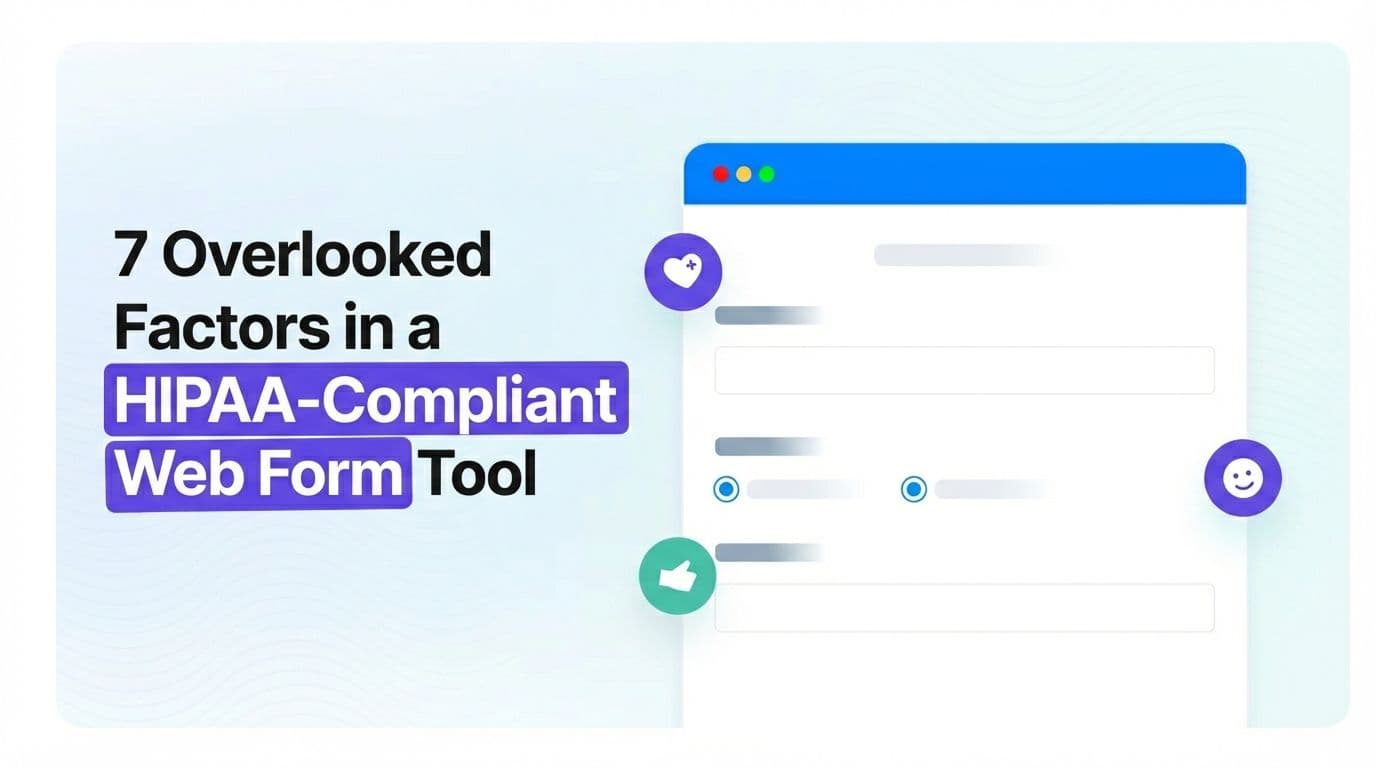 7 Overlooked Factors in a HIPAA-Compliant Web Form Tool