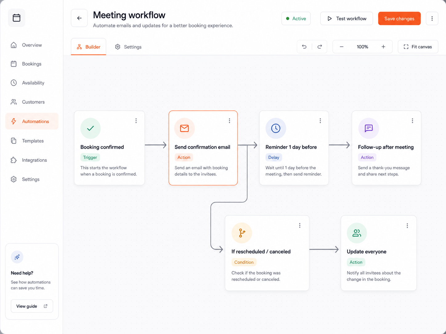 Confirmation, reminder and follow-up automation